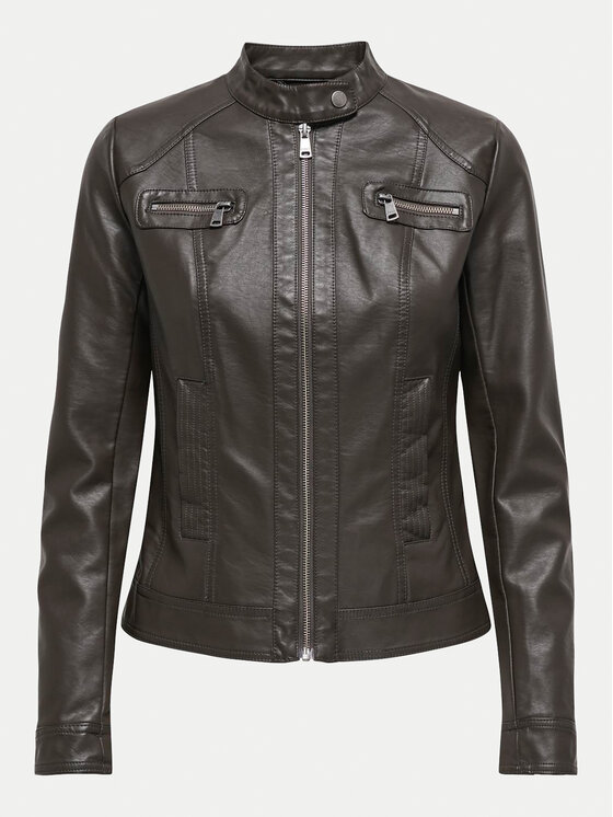 ONLY ONLY Jacke aus Kunstleder Bandit 15081400 Braun Regular Fit