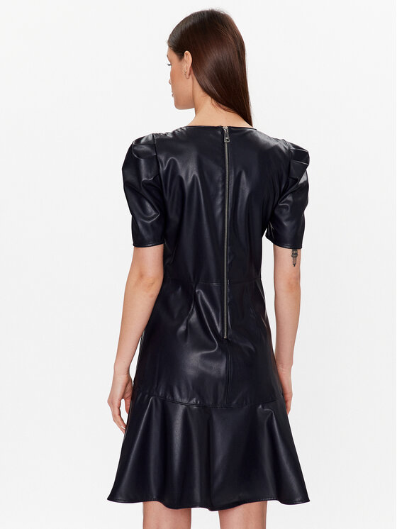 DKNY DKNY Sukienka z imitacji skóry DD2K4479 Granatowy Regular Fit