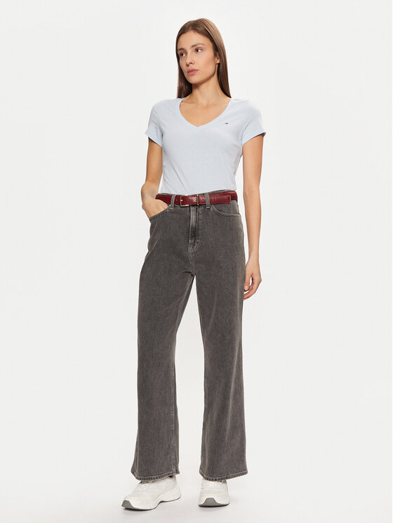 Tommy Jeans Tommy Jeans Marškinėliai DW0DW20458 Žydra Slim Fit