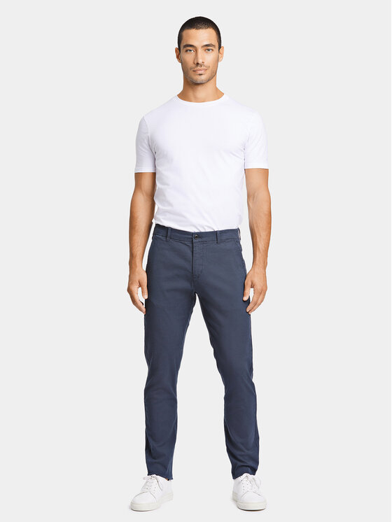 Lindbergh Lindbergh Chino nohavice 30-005044 Tmavomodrá Slim Fit