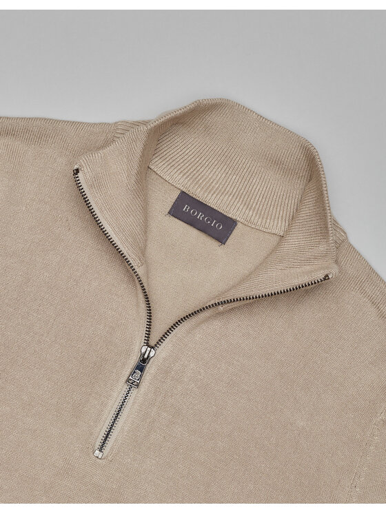 Borgio Borgio Sweter gabicce Beżowy Slim Fit