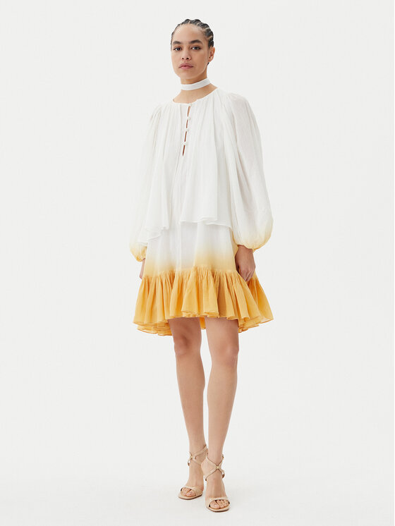 PINKO PINKO Sukienka letnia Inventi Abito 104949 A2G4 Écru Relaxed Fit
