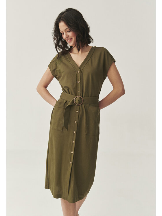 TATUUM TATUUM Sukienka dzianinowa WANKA Khaki Loose Fit