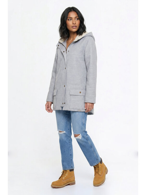 FIGL FIGL Kurtka zimowa M1348 Szary Regular Fit