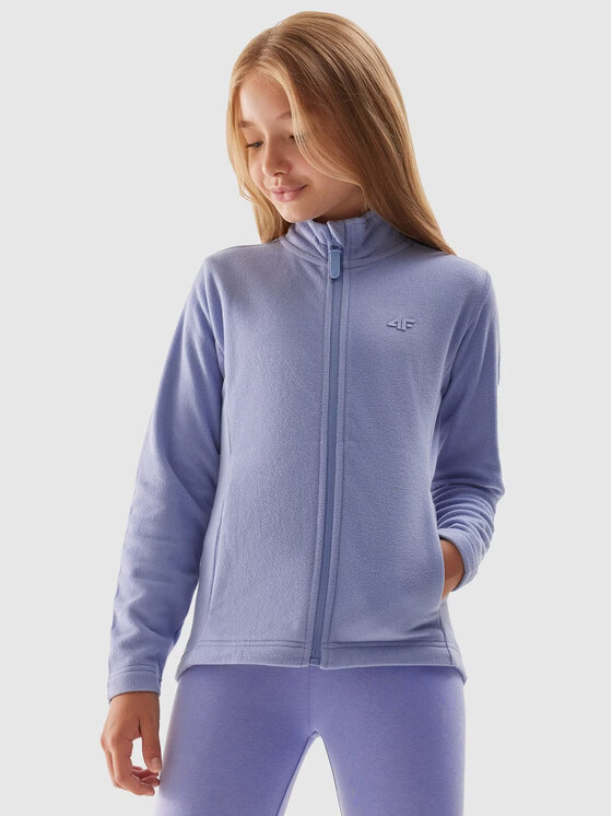 4F 4F Fleecová mikina 4FJAW23TFLEF110-32S Modrá Regular Fit