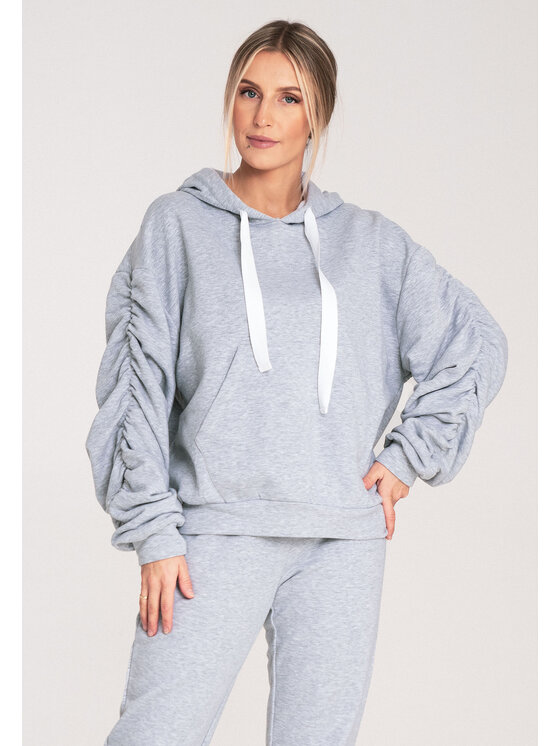 FIGL FIGL Mikina M1055 Šedá Loose Fit