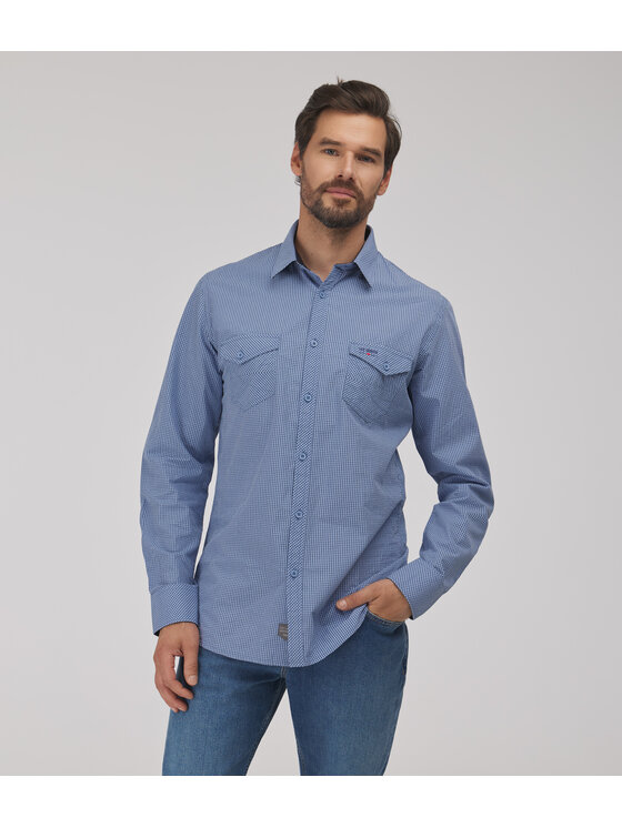 Lee Cooper Lee Cooper Koszula MALT Niebieski Slim Fit
