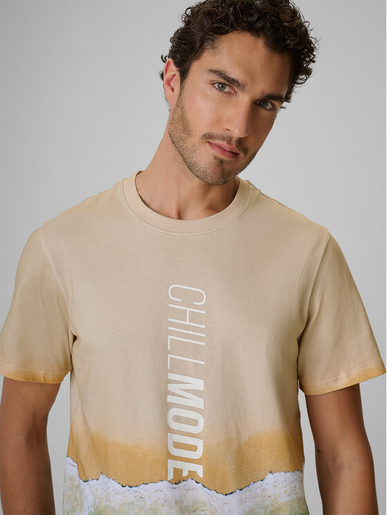 4F 4F T-Shirt SUMMER CODE Beżowy Regular Fit