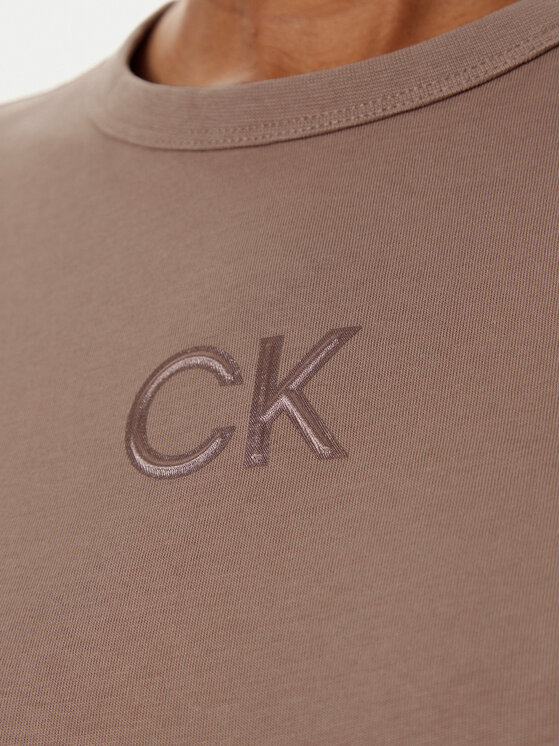Calvin Klein Calvin Klein Marškinėliai Satin K20K207974 Ruda Regular Fit