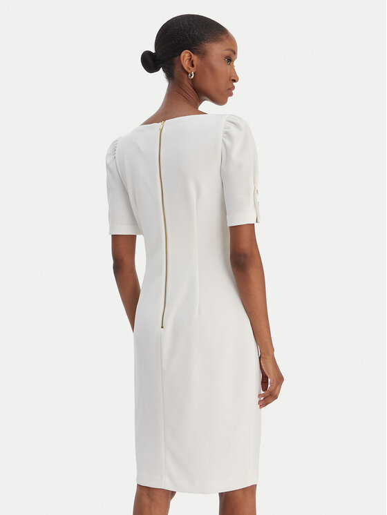 DKNY DKNY Коктейлна рокля DD6A1666 Екрю Slim Fit