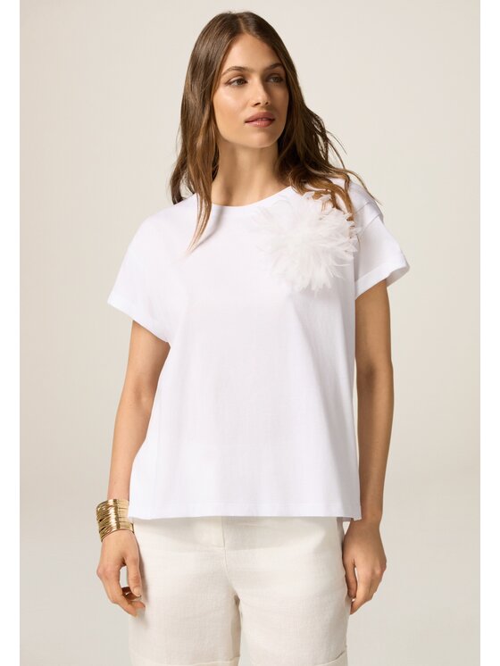Oltre Oltre T-Shirt G379J104312N011 Biały Regular Fit