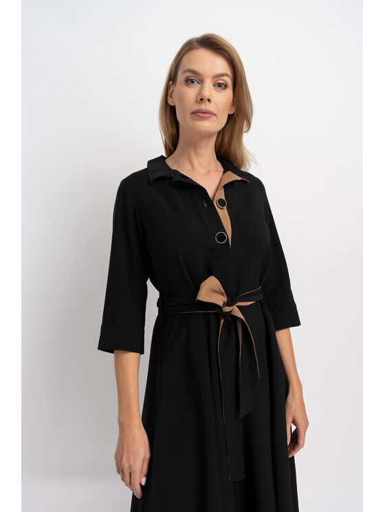 CLICK CLICK Každodenné šaty 60-6052 Čierna Premium Fit