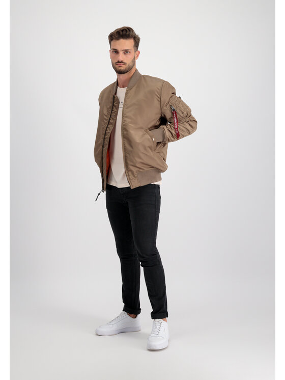 Alpha Industries Alpha Industries Kurtka bomber MA-1 VF 59 Long Vintage Fit Brązowy Slim Fit
