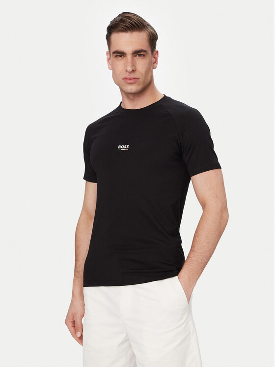 BOSS Tricou 50517970 Negru Slim Fit