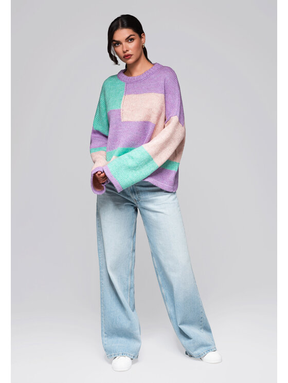 Ombre Ombre Sweter LW-SWSW-0108 Kolorowy Oversize