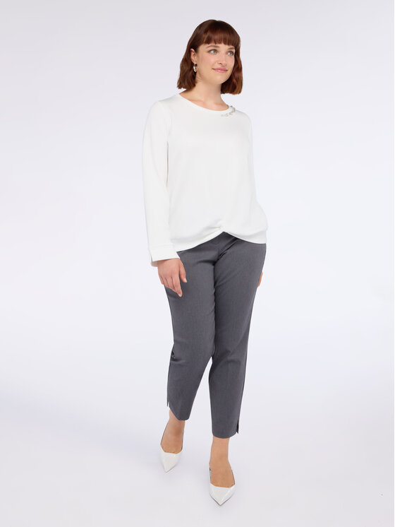 Fiorella Rubino Fiorella Rubino Felpa G851L008660N011 Bianco Boxy Fit