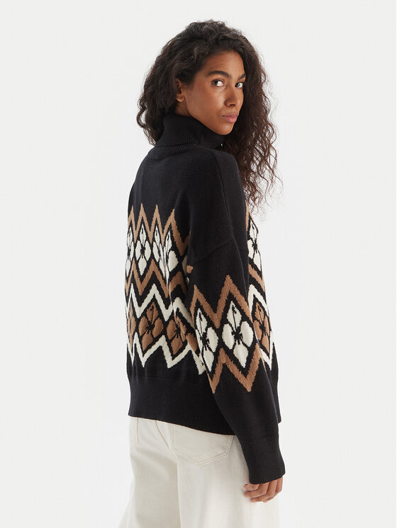 Roxy Roxy Rollkragenpullover Saltwater Lover ERJSW03673 Schwarz Regular Fit