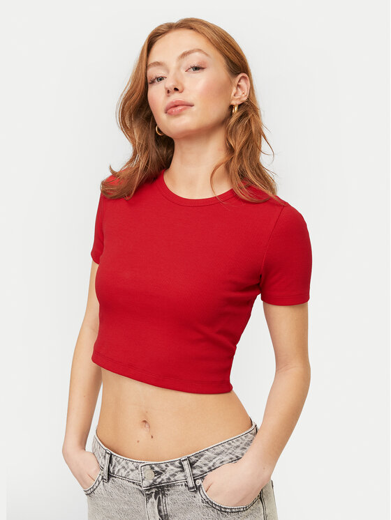 JJXX JJXX T-Shirt Florie 12217164 Červená Slim Fit