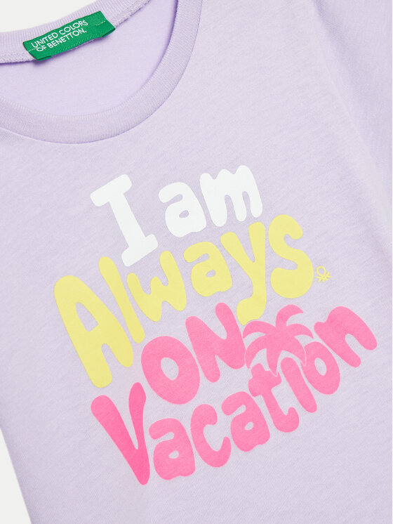 United Colors Of Benetton United Colors Of Benetton Marškinėliai 3096G10ES Violetinė Regular Fit