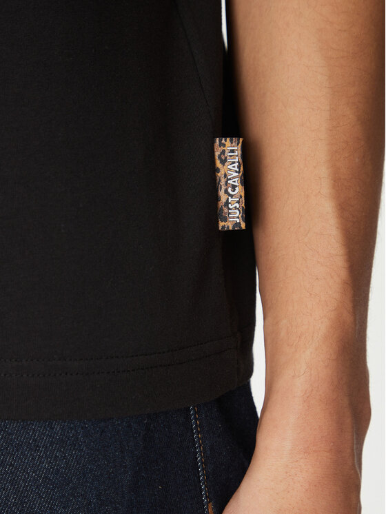 Just Cavalli Just Cavalli T-shirt 78OAHT01 Crna Regular Fit