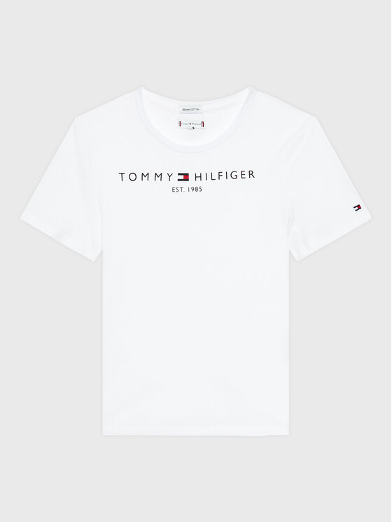 Tommy Hilfiger TShirt Essential Tee KG0KG06585 M Biały Regular Fit