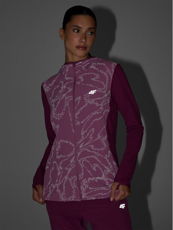 4F 4F Bluza techniczna CRAFTED BY CULTURE Bordowy Slim Fit