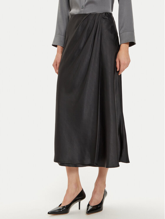Guess Guess Fustă midi Anastasia W4BD56 WGIG2 Negru Regular Fit