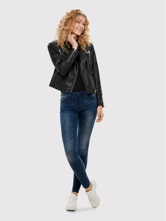 ONLY ONLY Kurtka z imitacji skóry Gemma 15153079 Czarny Regular Fit