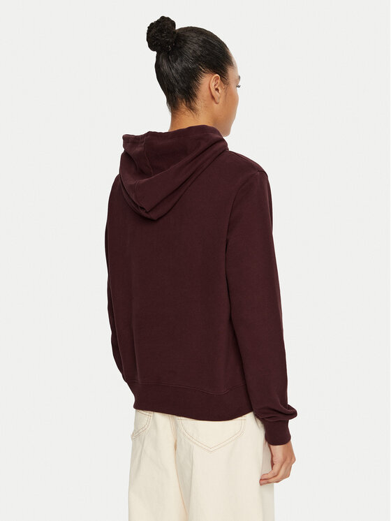 Wrangler Wrangler Bluza Regular Hoodie Bordowy Regular Fit