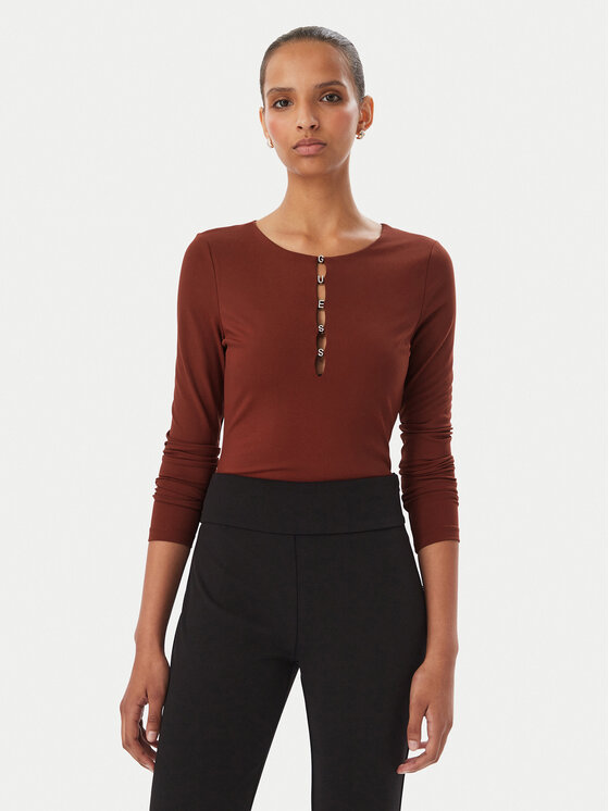 Guess Guess Body W6BP21 K6256 Bordowy Slim Fit