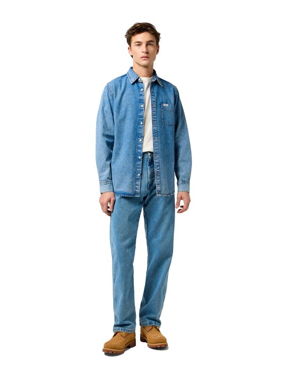 Wrangler Wrangler Koszula jeansowa 112371549 Niebieski Regular Fit
