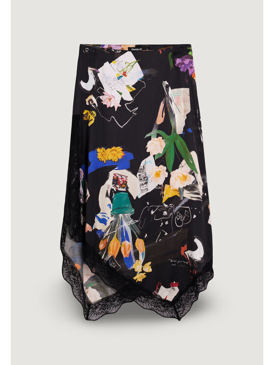 Desigual Desigual Spódnica FAL_VENT_ARTY Czarny Egg Fit