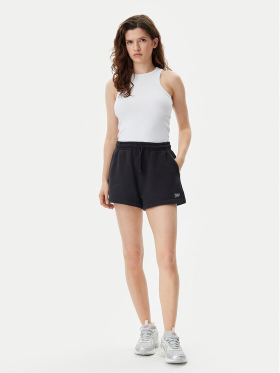 Tommy Jeans Tommy Jeans Sportske kratke hlače Script DW0DW20353 Crna Regular Fit