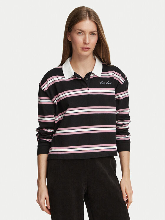 Guess Jeans Guess Jeans Polo majica W6BP07 K5473 Črna Loose Fit