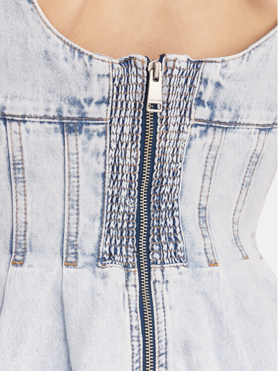 Tommy Jeans Tommy Jeans Дънкова рокля DW0DW22990 Светлосиньо Slim Fit