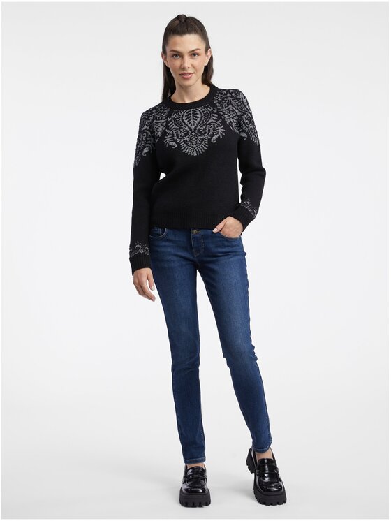 Orsay Orsay Sweter 540146660000__XS Czarny Regular Fit