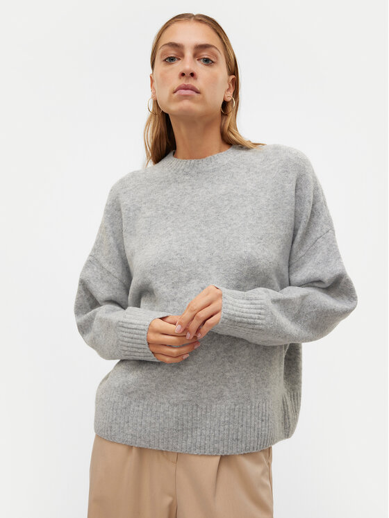 Vero Moda Vero Moda Sweter Boom 10320463 Szary Loose Fit