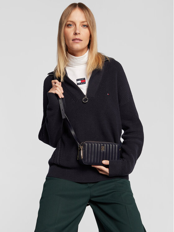 Tommy Hilfiger Tommy Hilfiger Handtasche Th Timeless Camer Bag Quilted AW0AW13143 Dunkelblau