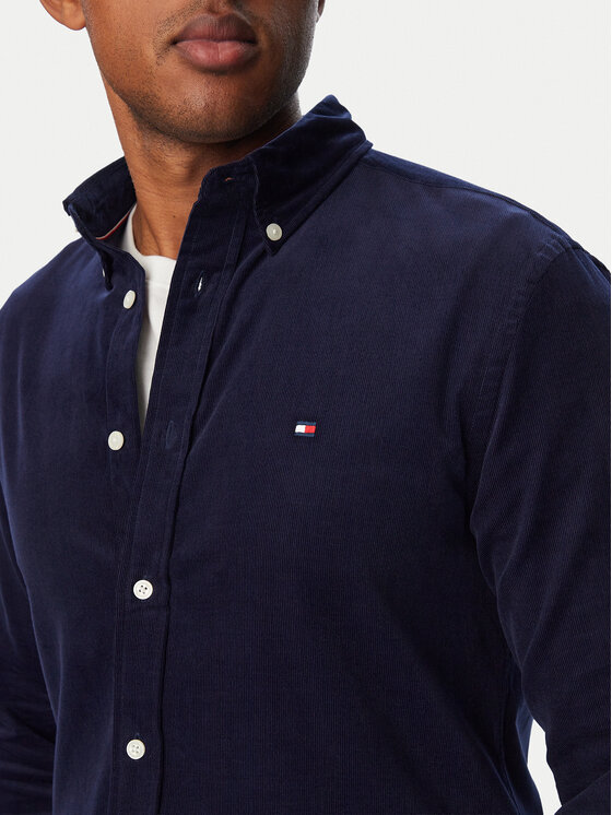 Tommy Hilfiger Tommy Hilfiger Πουκάμισο Solid MW0MW40486 Σκούρο μπλε Regular Fit