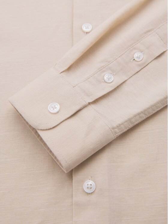 Ombre Ombre Koszula OM-SHCS-0161 Beżowy Regular Fit