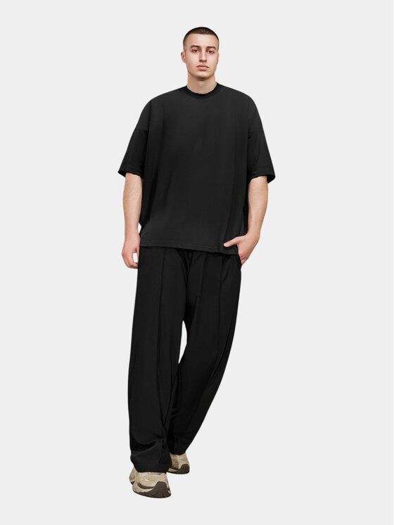 MADE BY SOCIETY MADE BY SOCIETY Spodnie materiałowe Pantaloni Ember Loose - P17198 Czarny Basic Fit