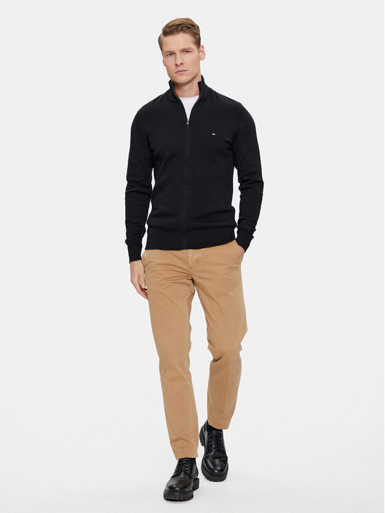 Tommy Hilfiger Tommy Hilfiger Kardigán MW0MW28050 Fekete Regular Fit