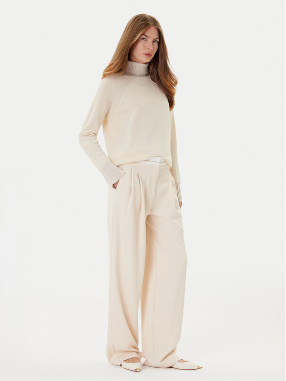 TWINSET TWINSET Bluză cu gât 252TP3582 Bej Loose Fit