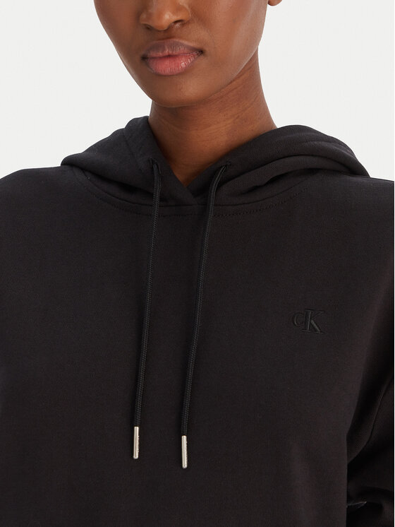 Calvin Klein Jeans Calvin Klein Jeans Felpa Ls Monogram Terry Po LV047C224G Nero Regular Fit