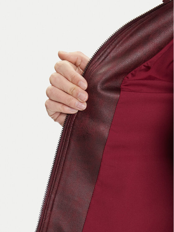 Desigual Desigual Jakna iz umetnega usnja Basic 25WWEW43 Bordo rdeča Regular Fit
