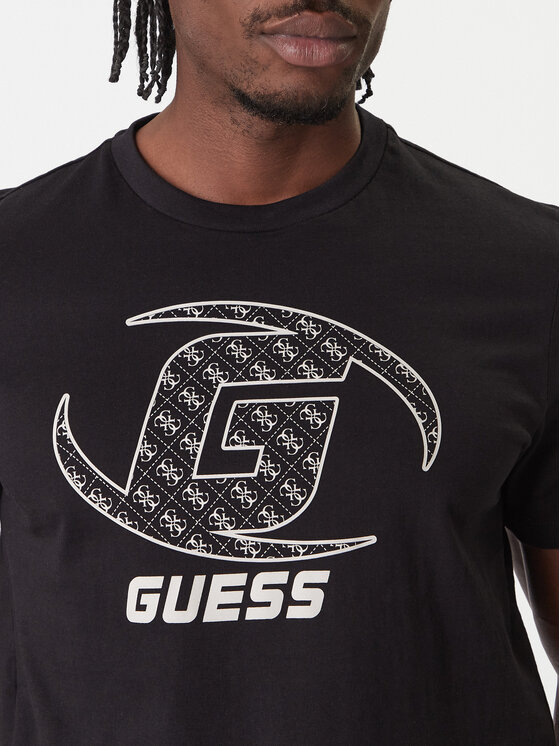 Guess Guess Tričko Z6RI06 I3Z14 Čierna Regular Fit