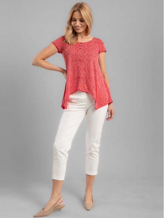 Perso Perso T-Shirt TCE11081F Różowy Regular Fit