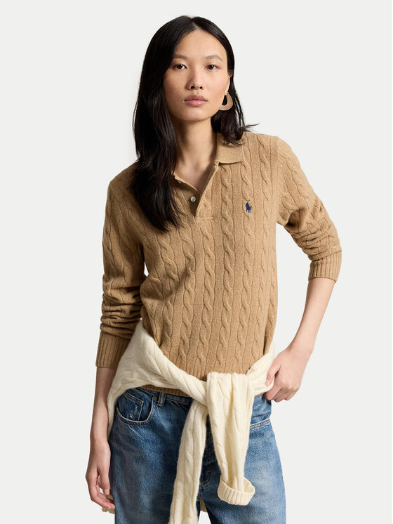 Polo Ralph Lauren Pulover 211972132002 Maro deschis Regular Fit