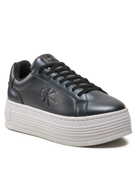 Calvin Klein Jeans Calvin Klein Jeans Tenisice Bold Platf Low Lace Lth Ml Mtl YW0YW01464 Crna