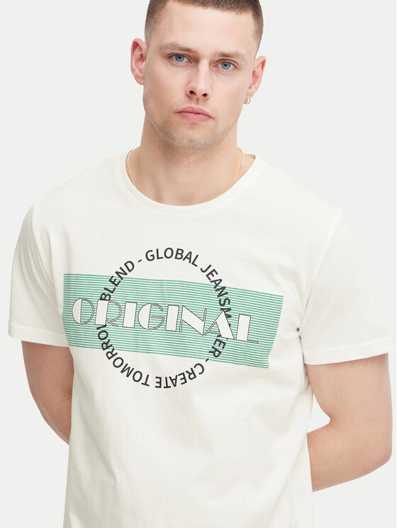 Blend Blend T-krekls 20716827 Balts Regular Fit